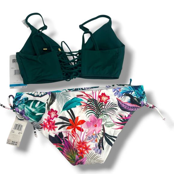 NEW Mix & Match Bikini Set Size Large 36/38C Green Tropical Coco Reef Raisins - Picture 14 of 15